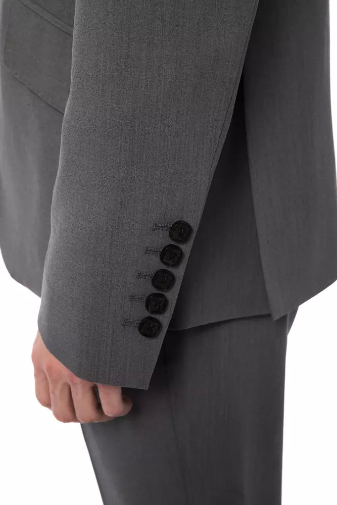 Billionaire Italian Couture Gray Wool Men Blazer