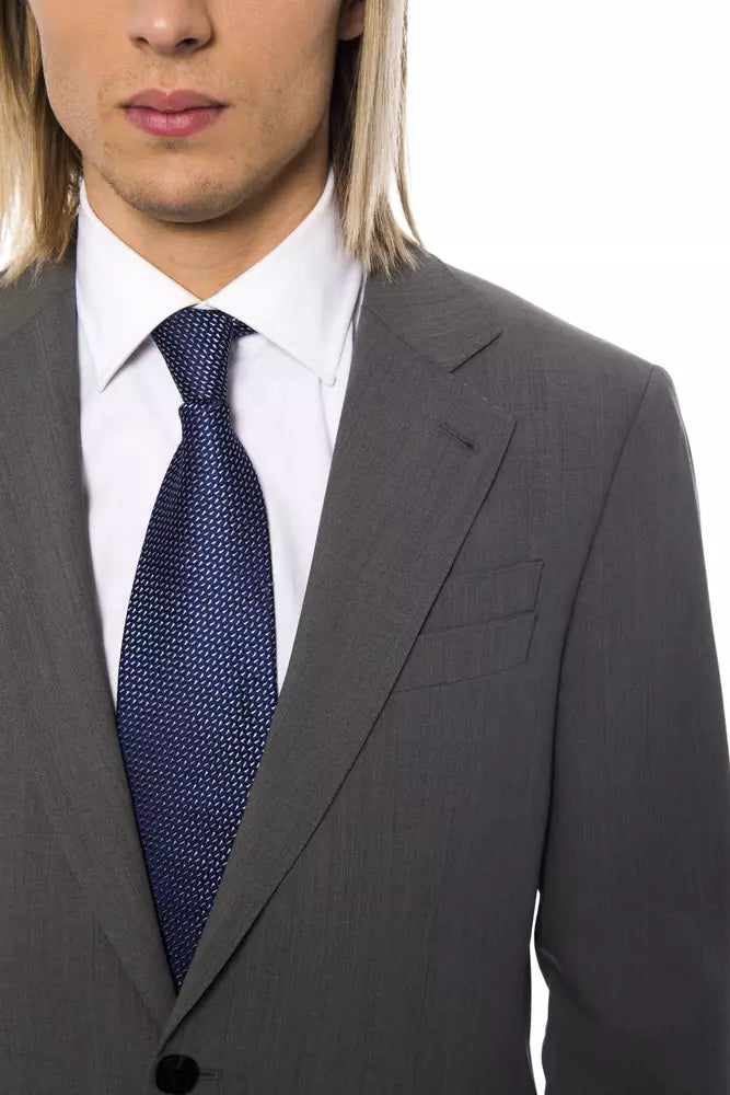Billionaire Italian Couture Gray Wool Men Blazer