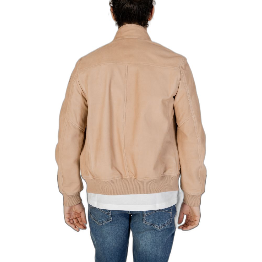Blauer Beige Leather Jackets & Coat