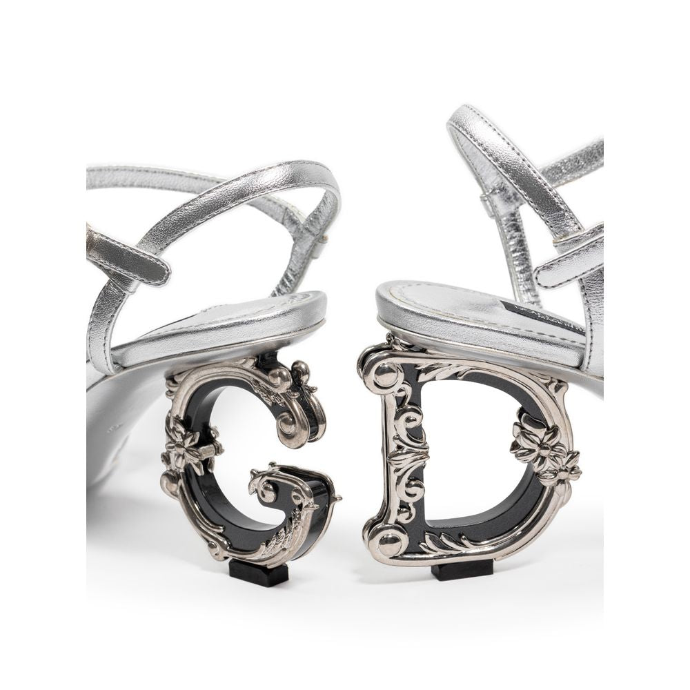 Dolce & Gabbana Gray Leather Sandal