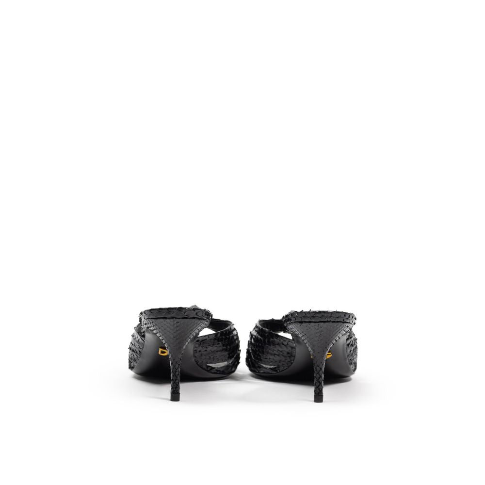 Dolce & Gabbana Black Snake Skin Sandal