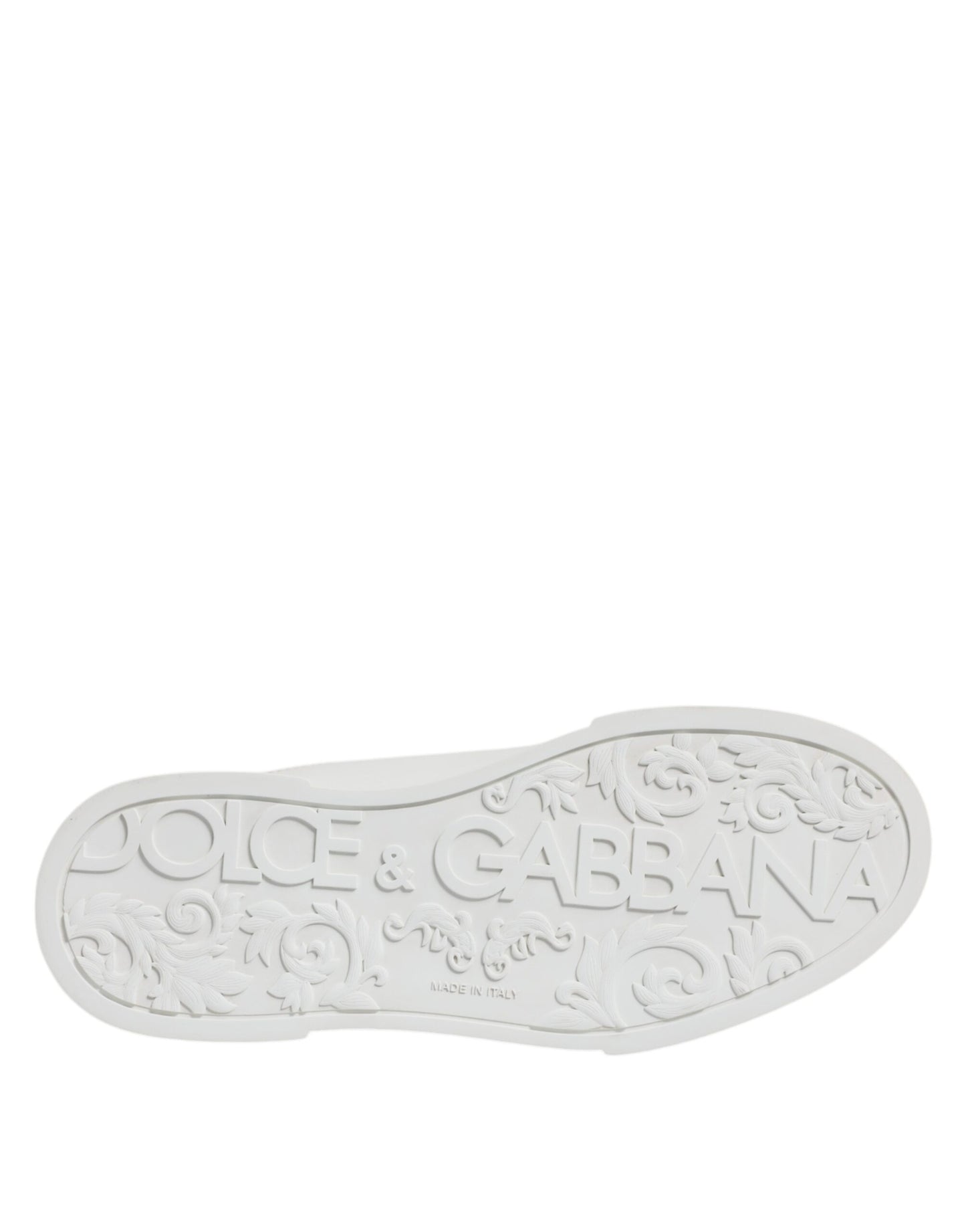 Dolce & Gabbana White Leather DG Logo Low Top Sneakers Shoes