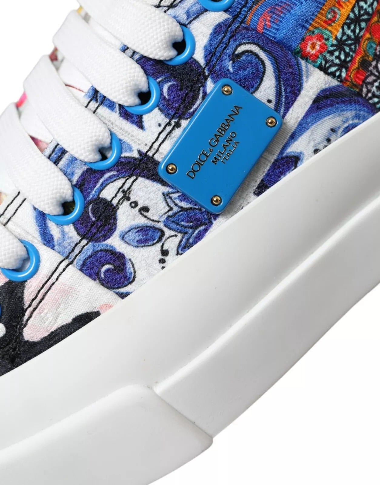 Dolce & Gabbana Multicolor Patchwork Low Top Sneakers Shoes