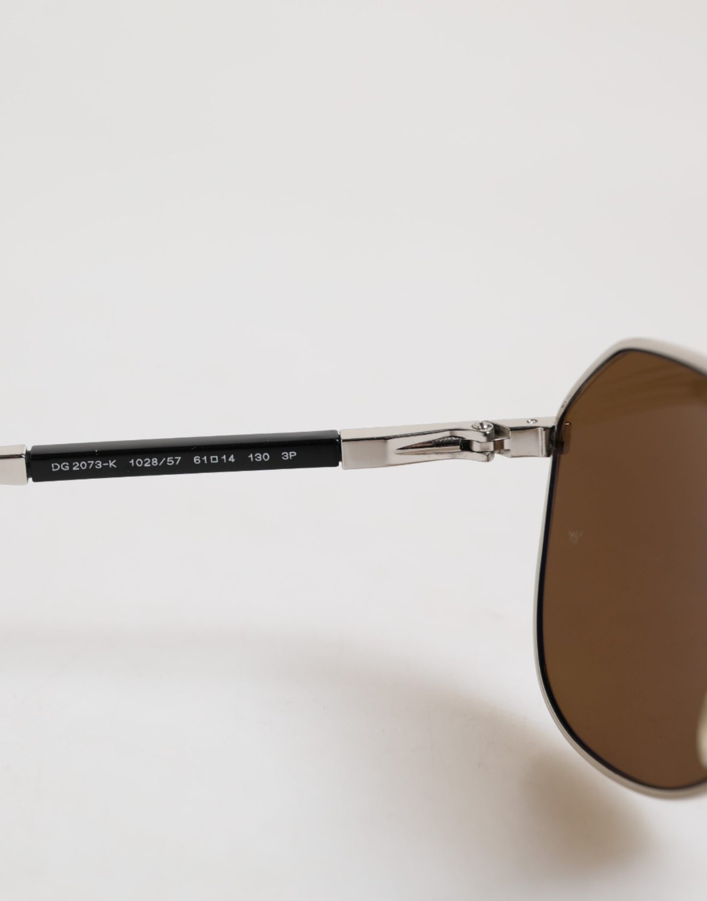Dolce & Gabbana DG2073 Silver Steel Classic Pilot Brown Lens Sunglasses
