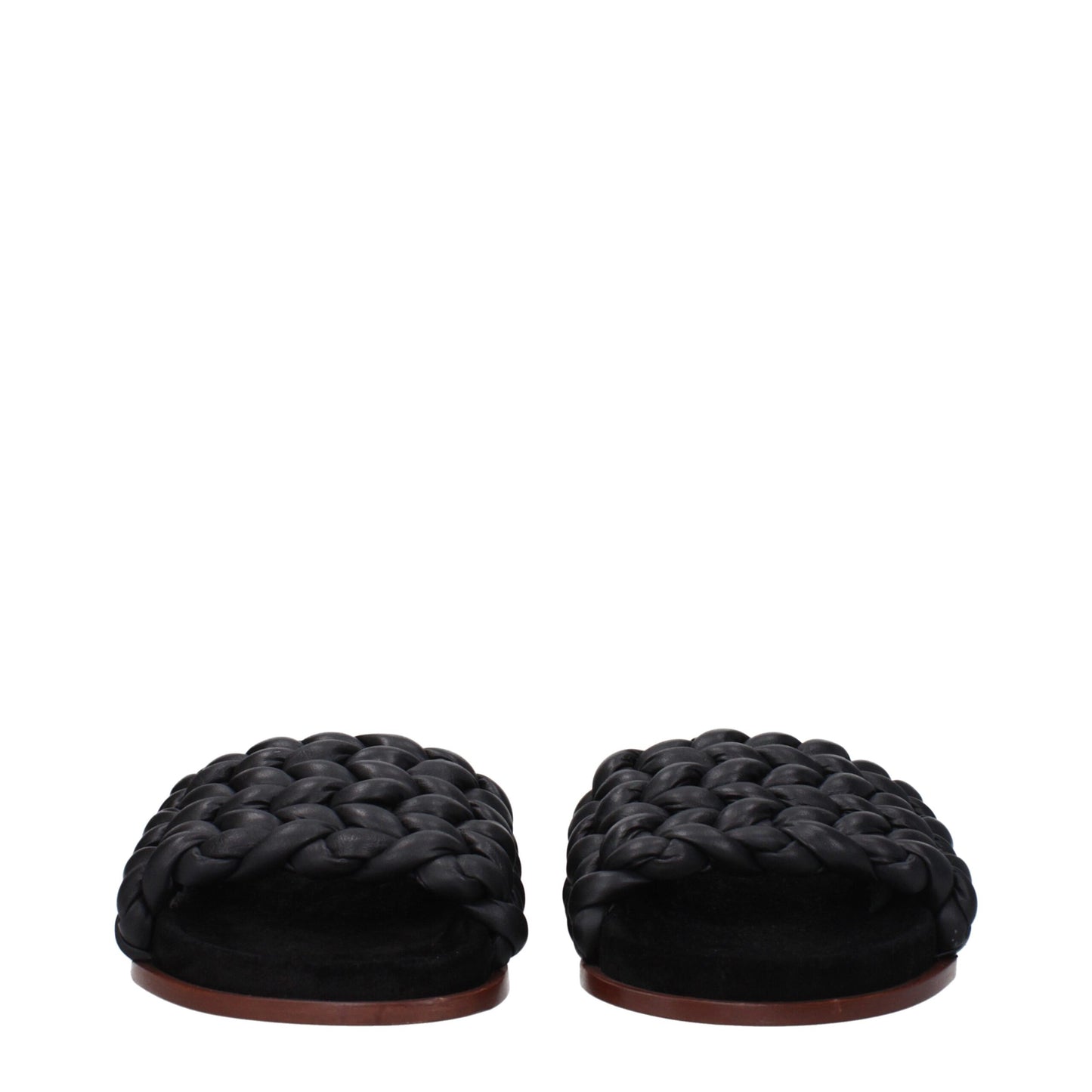 Chloé Black Leather Slippers Sandals