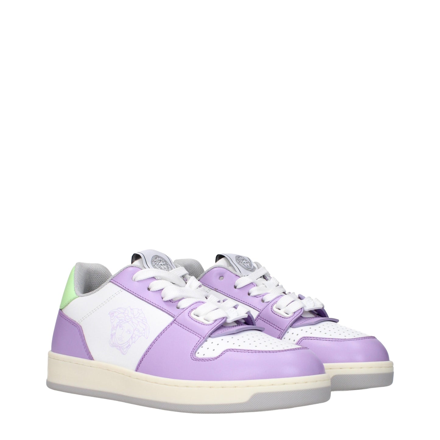 Versace White Leather Low Tops