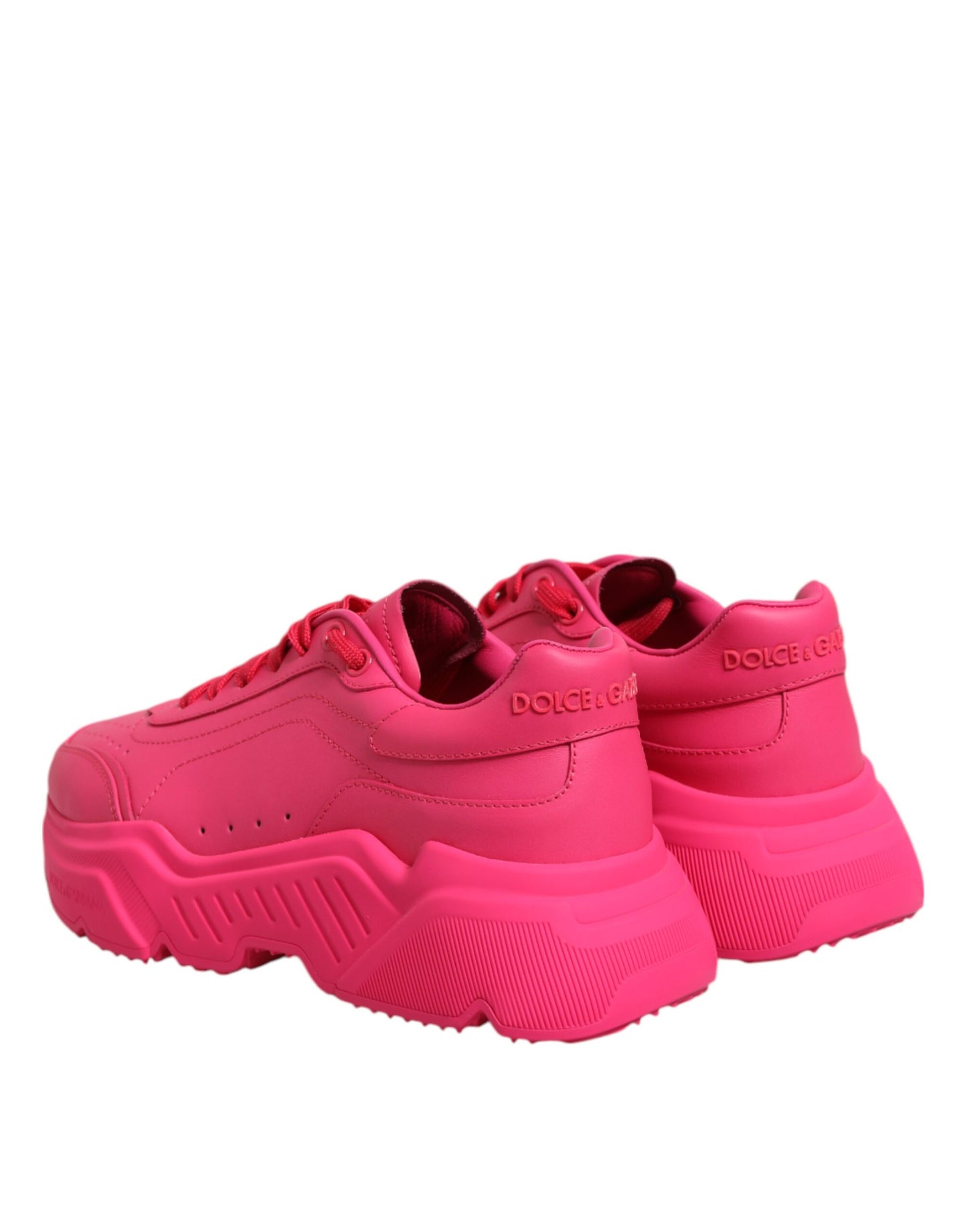 Dolce & Gabbana Pink Leather Daymaster Low Top Sneakers Shoes
