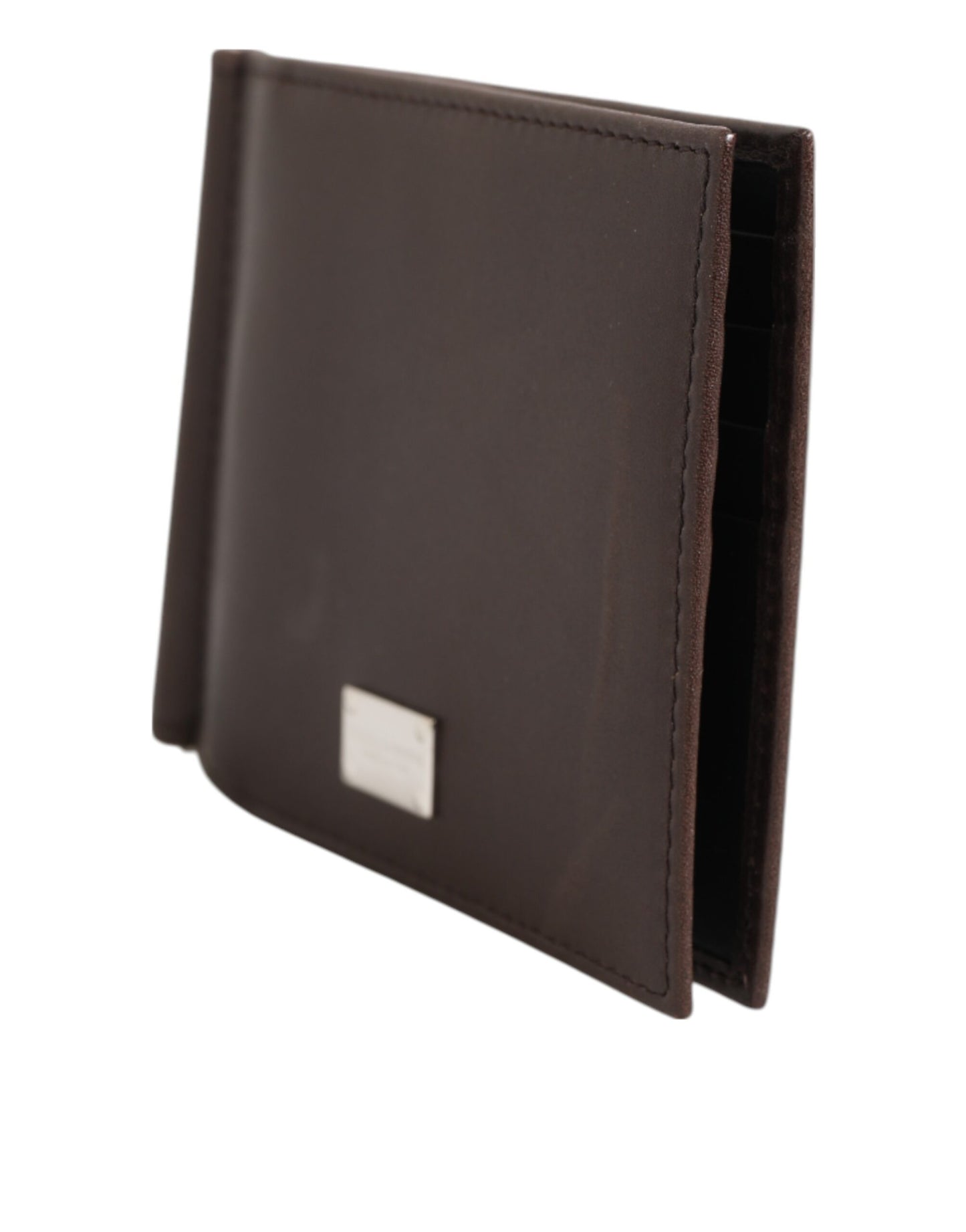 Dolce & Gabbana Brown Leather DG Logo Engrave Bifold Card Holder Wallet