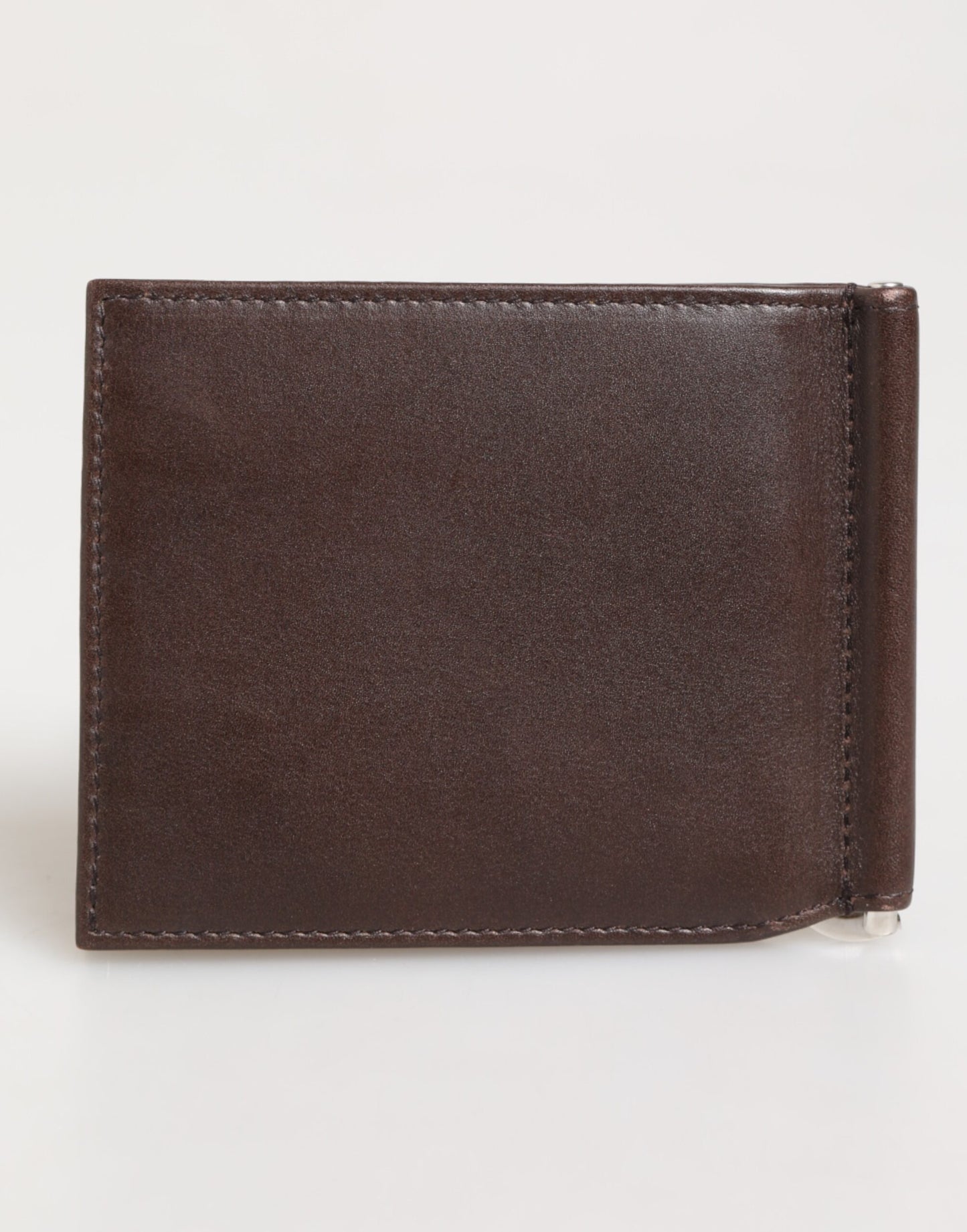 Dolce & Gabbana Brown Leather DG Logo Engrave Bifold Card Holder Wallet
