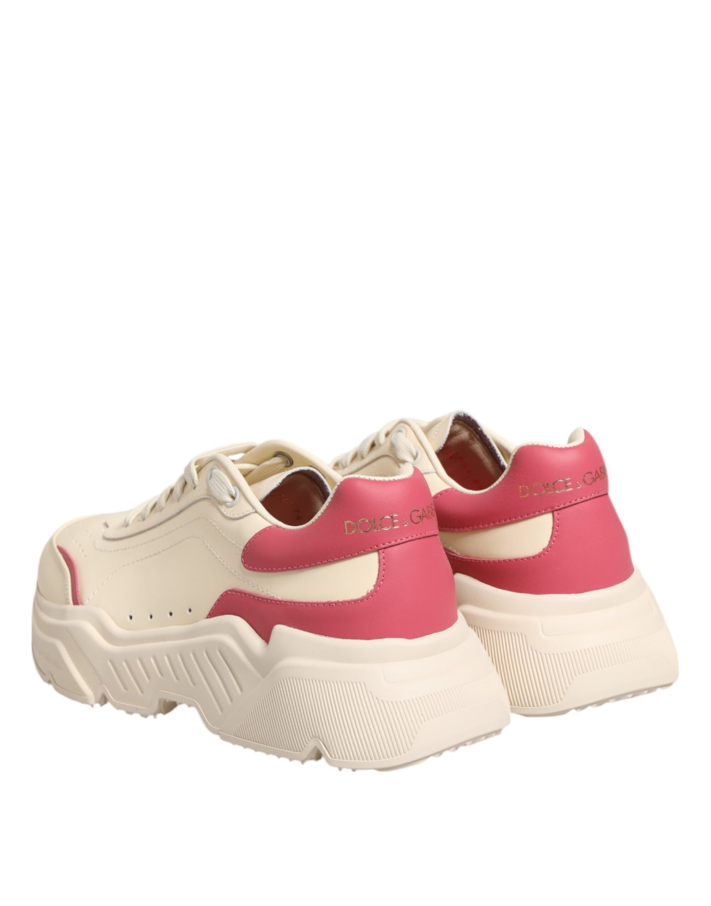 Dolce & Gabbana Beige Leather Daymaster Women Sneaker Shoes