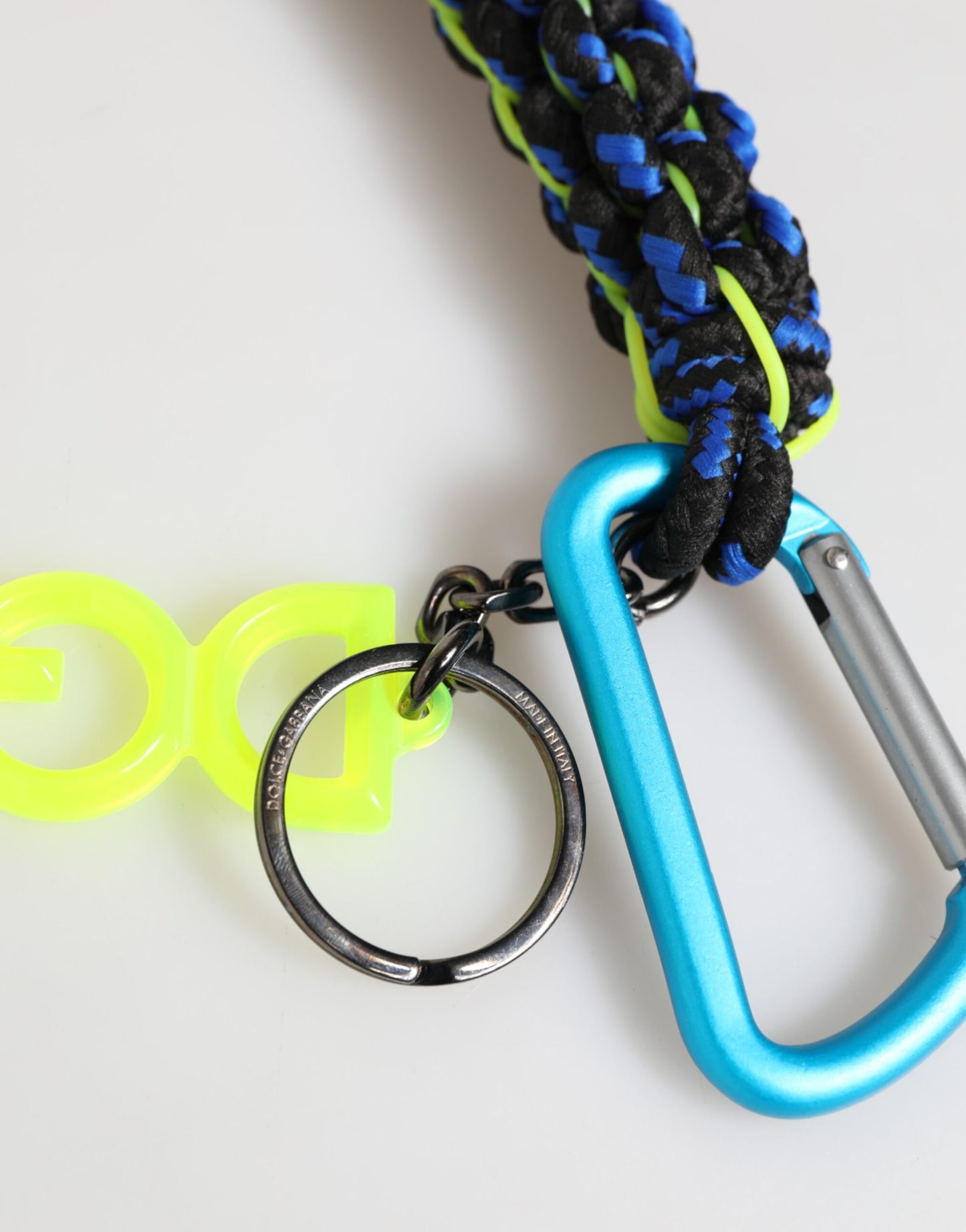 Dolce & Gabbana Multicolor Leather Tape String DG Logo Keychain Keyring