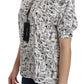 Dolce & Gabbana White Musical Instrument Collared Blouse  Shirt