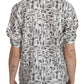 Dolce & Gabbana White Musical Instrument Collared Blouse  Shirt