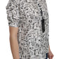 Dolce & Gabbana White Musical Instrument Collared Blouse  Shirt