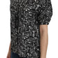 Dolce & Gabbana Black Musical Instrument Collared Blouse Shirt
