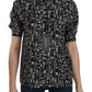 Dolce & Gabbana Black Musical Instrument Collared Blouse Shirt