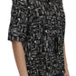 Dolce & Gabbana Black Musical Instrument Print Silk  Top