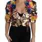Dolce & Gabbana Crystal Sequined Floral Jacket Coat