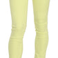 PINKO Chic Yellow Low Waist Skinny Casual Trousers