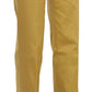 Just Cavalli Mustard Mid Waist Tailored Cotton Pants