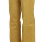 Just Cavalli Mustard Mid Waist Tailored Cotton Pants