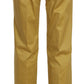 Just Cavalli Mustard Mid Waist Tailored Cotton Pants