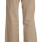 Just Cavalli Beige Mid Waist Flared Luxury Trousers