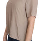 Dolce & Gabbana Elegant Beige Silk Blend Crew Neck Blouse