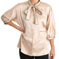 Dolce & Gabbana Elegant Beige Silk Blend Blouse Top