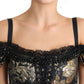 Dolce & Gabbana Elegant Floral Jacquard Blouse with Crystal Details