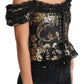 Dolce & Gabbana Elegant Floral Jacquard Blouse with Crystal Details