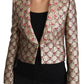 Dolce & Gabbana Glittering Gold Floral Sequined Blazer Jacket