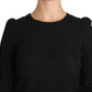 Dolce & Gabbana Elegant Black Floral Crewneck Blouse