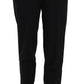 Dolce & Gabbana Elegant Pleated Tapered Black Trousers