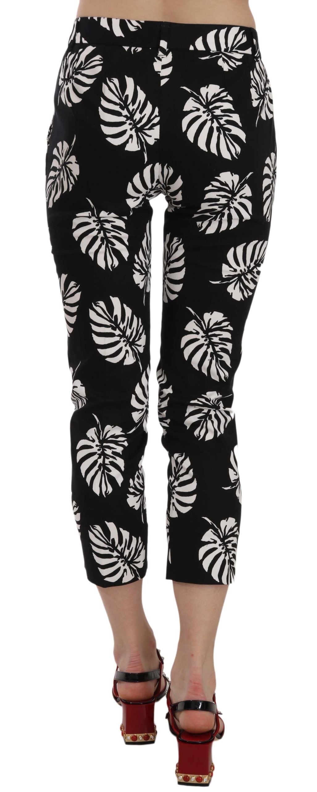 Dolce & Gabbana Elegant Skinny Capri With Palm Print