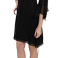 John Richmond Elegant Black Sequined Silk Mini Dress