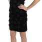 John Richmond Elegant Black Sheath Silk Dress