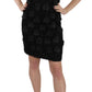 John Richmond Elegant Black Sheath Silk Dress