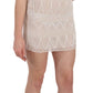 John Richmond Chic Beige Embellished Silk Mini Dress