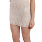 John Richmond Chic Beige Embellished Silk Mini Dress