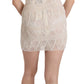 John Richmond Chic Beige Embellished Silk Mini Dress