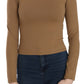 GF Ferre Elegant Brown Fitted Blouse for Sophisticated Evenings