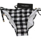 Dolce & Gabbana Checkered Monochrome Bikini Bottoms