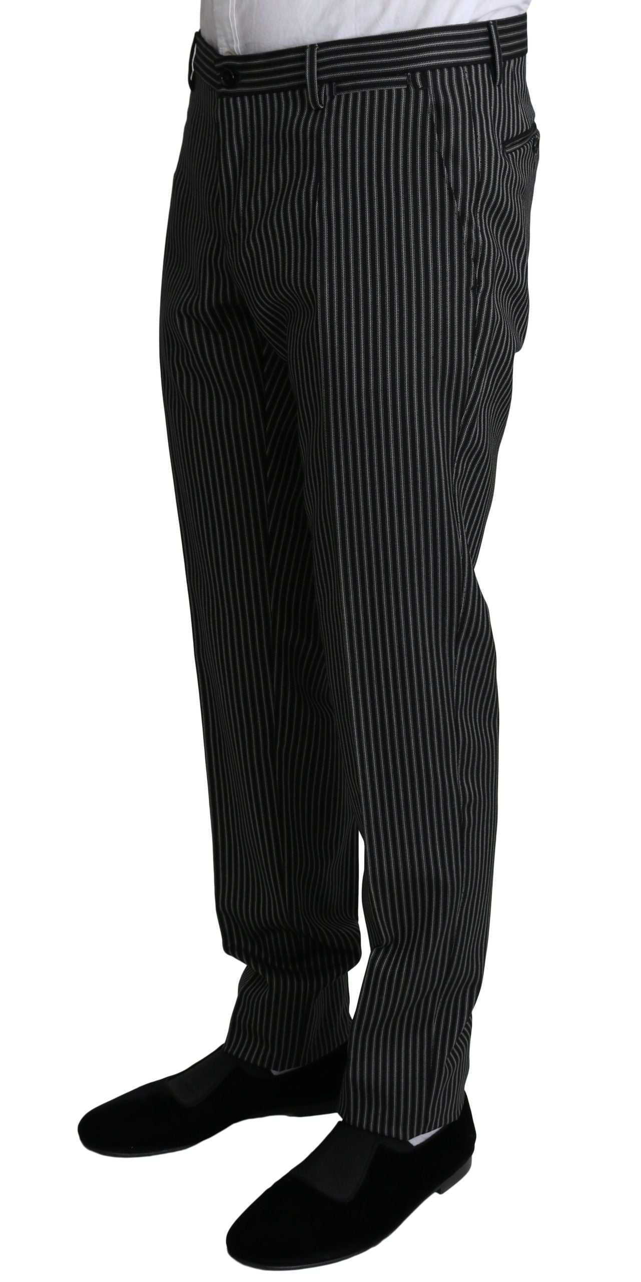 Dolce & Gabbana Elegant Striped Wool-Silk Two-Piece Suit