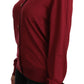 Dolce & Gabbana Silk Red Cardigan Top with Button Accents