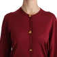 Dolce & Gabbana Silk Red Cardigan Top with Button Accents