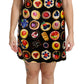 Dolce & Gabbana Chic Black Desserts Print Shift Mini Dress