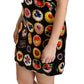 Dolce & Gabbana Chic Black Desserts Print Shift Mini Dress