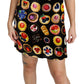 Dolce & Gabbana Chic Black Desserts Print Shift Mini Dress