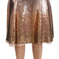 Dolce & Gabbana Gold Sequined High Waist Skirt